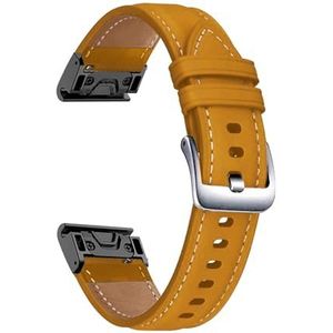 EDVENA 22 Mm Lederen Sport Vervangende Horlogeband Compatibel Met Garmin Fenix ​​7 6 Pro 5 MARQ EPIX Approach S62 945 Armband Easy Fit Horlogeband(Color:Yellowbrown si,Size:For Approacg S62)