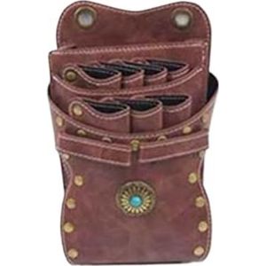 Kapperstas voor uitrusting 7 zakken PU lederen haar schaar tas kappers houder tas kappers salon tas heuptas huisdier schaar tas kappers tas(D)