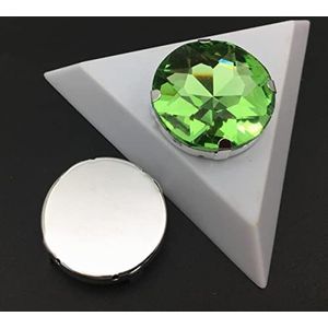 stks naai glas kristal ronde baoshihua met klauw strass multi kleuren 27 mm opnaaistenen platte top-peridoot, 10 mm 30 stks, steen in zilveren klauw