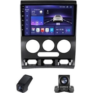 Autoradio geldt voor Kia Rio 1 2002-2005,9 inch Touchscreen Navi met Wireless Carplay Android Auto 2 DIN Radio Android Bluetooth WiFi FM+Achteruitrijcamera/Stuurwielbediening(X2)