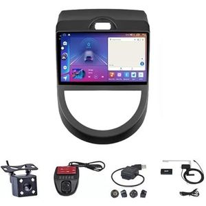 Android Autoradio Video Multimedia Speler, 9 Inch Touch Screen Radio Plug And Play Autotoebehoren met Bluetooth En Navigatie En Achteruitrijcamera Voor Kia Soul 1 AM 2008-2013 (Size : M400S 4G+WIFI