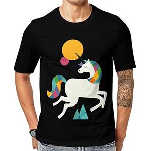 To Be A Unicorn T-shirt met korte mouwen voor heren met ronde hals print casual T-shirt S
