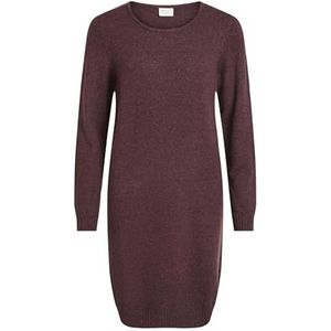 VILA Gebreide VIRIL L/S damesjurk - NOOS 14042768, rood (Wijnproeverij Detail: gemêleerd), S