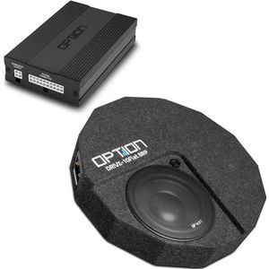 Option DSP-geluidssysteem V2, compatibel met Hyundai i30 PD/PDE met standaard geluidssysteem, 100% plug & play met DSP-versterker en vlakke, passieve reservead-subwoofer