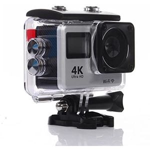Actie Camera 4K, WiFi Remote Control Sport Camera Dual Screen, onderwater 30M waterdicht Helm Video Actie-opname Camera(Color:Grey)