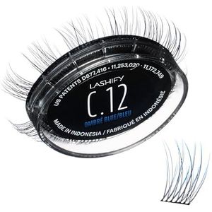 Lashify Curl 12 mm Gossamer Wimper Extensions Refill in Ombre Blue, Easy DIY Valse Wimpers voor een Natuurlijke Look