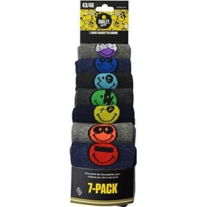 Heren/Mannen grappige happy Smiley socks - Multipack 7 PAAR Sokken - cadeau - Eyes - Maat 39-42