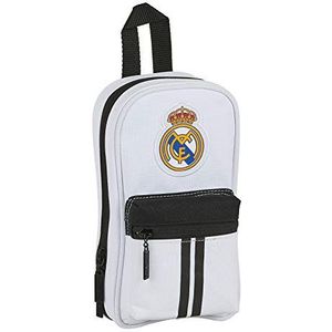 Schoudertas met buitenvak van Real Madrid 1. Team 20/21, Wit/Zwart, 120x50x230 mm, pennenetui rugzak