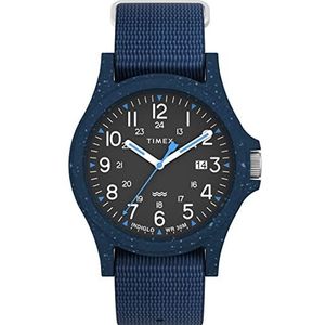 Timex Heren Reclaim Ocean 40mm horloge - blauwe band zwarte wijzerplaat blauwe kast, blauw, één maat, 40 mm oceaan, Blauw, Eén maat, 40 mm Oceaan