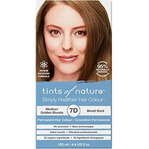 Tints of Nature Medium Golden Blonde Permanent Hair Dye 7D Nourishes Hair & Covers Greys - Single Pack