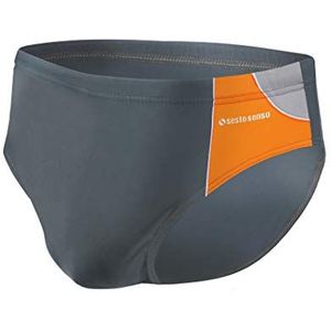 sesto senso Heren zwembroek slip zwembroek M tot 4XL badmode zwemshorts, Grafiet oranje grijs wit - Bd 402, M