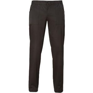 GIBLOR'S Zwarte broek voor keuken/restaurant, model Enoch, lang, elastische tailleband en knoop - zwart - X-Large