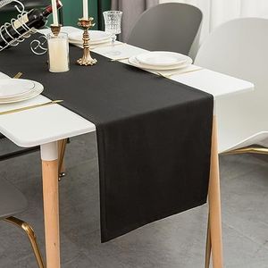 Tafelloper Lente, modern, afwasbaar, tafelloper, linnenlook, waterafstotend, voor eetkamer, party, vakantie, decoratie (grijs, 40 x 240 cm