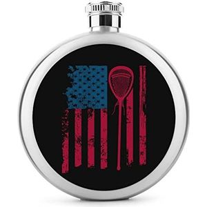 Amerikaanse vlag lacrosse roestvrij staal wijnfles voor mannen vrouwen fles draagbare drank fles voor bruiloft reizen
