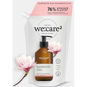 we:care² Navulzak voor handzeep 500 ml magnolia/sandelhout, duurzame en veganistische vloeibare zeep zonder siliconen, parabenen en microplastic, navulzak voor vloeibare zeep