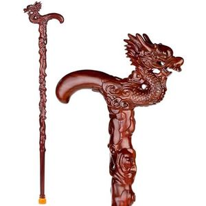 Houten wandelstok, Houten Drakenwandelstok Bruin 30-39in(87cm/34in)