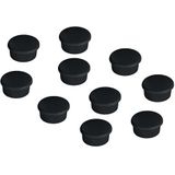 FRANKEN HM10 10 Ronde magneetjes, voor magneetbord, whiteboard of koelkast op kantoor, school of huishouden, 10 stuks, zwart, 10 stuks