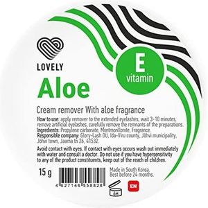 Lovely Lash Cream Remover voor wimperverlengingen, geur: aloë vera wimperverwijdercrème voor zachte, snelle en zachte verwijdering van wimperverlenging en wimperlijm, volume en individuele wimpers