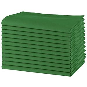 Sweet Needle - Pak van 12-100% katoenen extra grote dinerservetten 50 CM x 50 CM (20 IN x 20 IN), Groen - Zware stof voor dagelijks gebruik met verstekhoekenafwerking, Groen