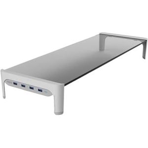 IONQXIDLD Desktop monitor laptop stand space bar anti-slip bureau riser (kleur: EU wit)