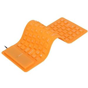Siliconen Toetsenbord met 85 Toetsen, Mute-knop Zacht Comfortabel Siliconen Toetsenbord Verschillende Kleuren USB Bedraad Lichtgewicht Draagbaar voor Pc-notebook (Oranje)