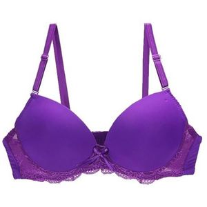 Sexy Push Up BH BCDE Cup Brassiere Verstelbare Plunge Ondergoed Voor Vrouwen Vrouwelijke Plus Size Lingerie, Paars, E
