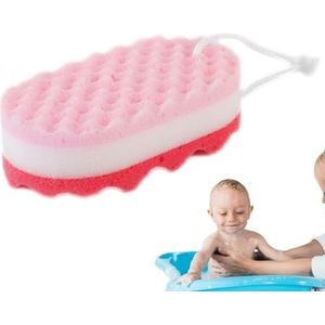 Badspons lichaamsscrubber, zachte badhanddoek met golftextuurontwerp, zachte ergonomische lichaamsspons voor familie en vrienden