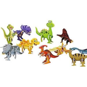 Monteer 3D-puzzelspeelgoedset - Schuim 3D speelgoed dinosaurus puzzels Monteer speelgoed - Educatieve Family Night Toys Pack van 10, Puzzle Crafts Assembly Building Kits for Kids
