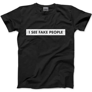 I See Fake People Plastic Funny Joke Insta Mens Unisex Slim fit t Shirt MensM