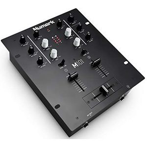Numark M101 - 2-kanaals DJ-mixer, in rek te monteren met 2-bands EQ, microfooningang en vervangbare crossfader