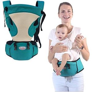 Baby riemen Ergonomische Hipseat Peuter Hip Seat Baby Carrier, Verstelbare Ademend Baby Sling Baby Taille Kruk (Kleur: Groen)