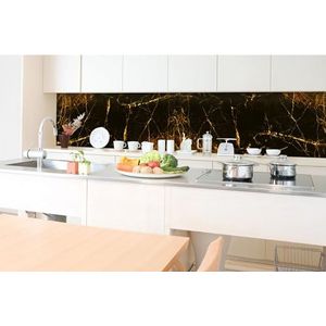 DIMEX Zelfklevende folie voor keukenachterwanden, zwart marmer 350 x 60 cm, plakfolie, decoratiefolie, spatbescherming voor keuken, made in EU