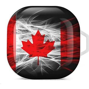Canada vlag oordopjes hoesje compatibel met Samsung hard shell beschermhoes wit stijl