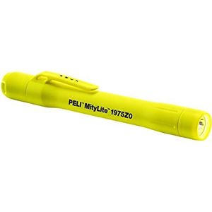 PELI Mitylite 1975Z0 Pocket-Sized LED Penlamp, ATEX Zone 0 Veiligheid Goedgekeurd, Bewezen Premium Kwaliteit voor Brandweer en Industrieel Gebruik, IP68 Waterbestendig, 117 Lumen, Kleur: Geel