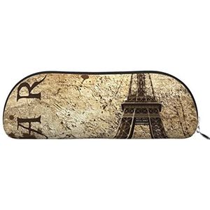 Paris Eiffeltoren Etui Draagbare Pen Pouch met Rits Lederen Potlood Tas Opbergdoos Briefpapier Organizer, Zilver, Eén maat, Rugzak voor kinderen