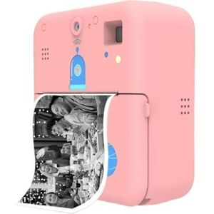 Mini Pocket Printer Camera Instant Print Draagbare Thermische Drukmachine Draadloze BT-printer For Fotolabel DIY Handwerk Helder Afdrukken(Pink)