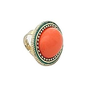 Dames klassieke sieraden mode retro ovale edelsteen heren- en damesringen ringen armbanden (Style : Orange)