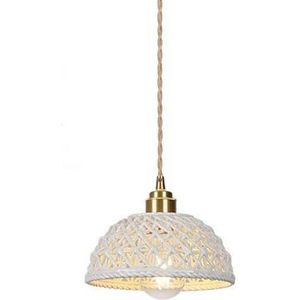 TONFON Nordic keramische kroonluchter E27 boerderij hanglamp retro uitgehold lampenkap hanglamp for keukeneiland woonkamer slaapkamer nachtkastje eetkamer hal plafondlamp armatuur(Color:B)