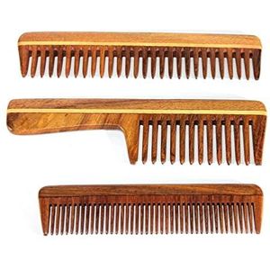 eSplanade Sheesham Palissander Kam voor Antistatisch Haar Baard Snor (Set van 3) - Schoonheidsverzorging Items Voor Mannen & Vrouwen - Bruin (81A+76A+42 Kam Set van 3)