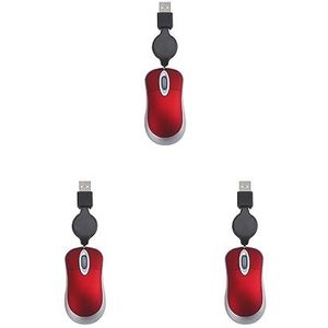Tityvirnix 3 set Computer Ultra-lichtgewicht 3 Knoppen Muis Bedraad Kleine Hand 1000 DPI Intrekbare Ergonomische Ontwerp Schaalbare Gaming Muizen Kinderen Rood