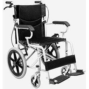 Rolstoelen Opvouwbare opvouwbare rolstoelen Lichtgewicht aluminium rolstoeltrolley Scooter Zelfrijdende comfortabele draagbare rolstoel, zwart
