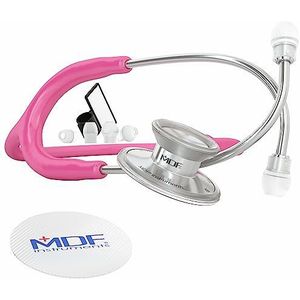 MDF® Acoustica® Deluxe Lichtgewicht Dubbelkoppige Stethoscoop - Gratis Onderdelen voor Leven Programma & Levenslange Garantie - Fuchsia (ThikPink) (MDF747XP-32)
