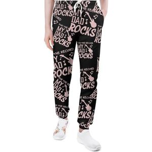 My Dad Rocks Joggingbroek voor heren, casual joggingbroek, atletische loungebroek met zakken voor vrouwen