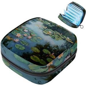 MUOOUM Waterlelie Lotus Maandverband Opbergtas Draagbare Menstruatie Tas voor Vrouwen Tiener Meisjes Menstruatie Cup Pouch Nursing Pad Houder