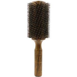 Professionele zwijnenharen, ronde haarborstel voor dames en heren, haarstyling, kam, salon, kapper, kapper, hout, ronde borstel