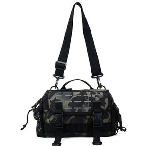 Danonlly 1Pc Visgerei Tassen Visgerei Schoudertas - Viszakken voor Zoutwater of Zoetwater Vissen -Cross Body Visgerei en Apparatuur, donkere nacht camouflage, M