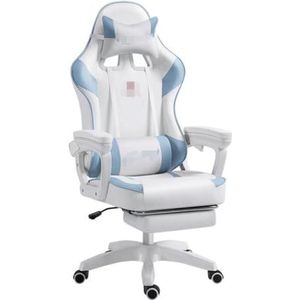 Executive Gaming-stoel Draaibare Computer Fauteuil Ergonomische Bureaustoel Met Hoge Rugleuning En Voetensteun (Color : G)