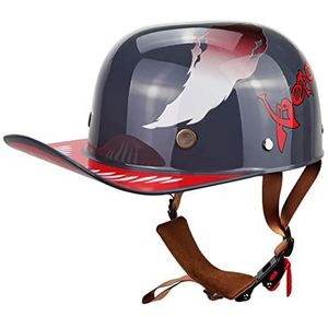 Retro Motorcycle Half Shell Helm, DOT Goedgekeurd Vintage Open Face Helm Mannen en Vrouwen Baseball Cap Stijl Helm voor Cruiser Bromfiets Scooter ATV Chopper Helmen Decoration