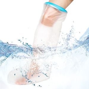 Waterdichte korte poot gegoten hoes voor douche: gegoten en bandage protector voor baden, gips gegoten cover helder gegoten en dressing, herbruikbare waterdichte bescherming droog voor gebroken knie, enkel, voet