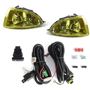 Auto Mistlamp Assemblages Voor Civic 2004 2005 Mistlamp Dagrijverlichting Halogeen Voorbumper Autoverlichting Montage Schakelaardraden Mistlamp Lamp(Yellow cover)
